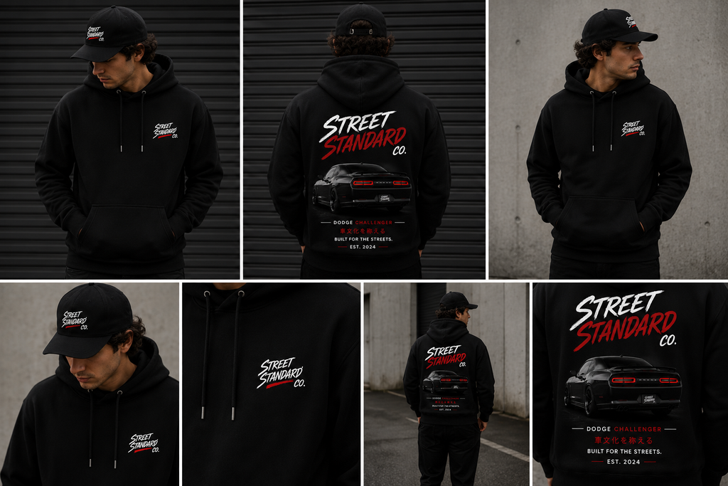 Street Standard- Black Dodge Challenger Hoodie